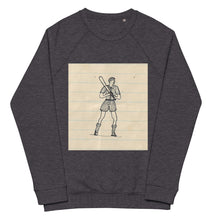 Load image into Gallery viewer, Grampa's baseballer doodle Unisex organic raglan sweatshirt