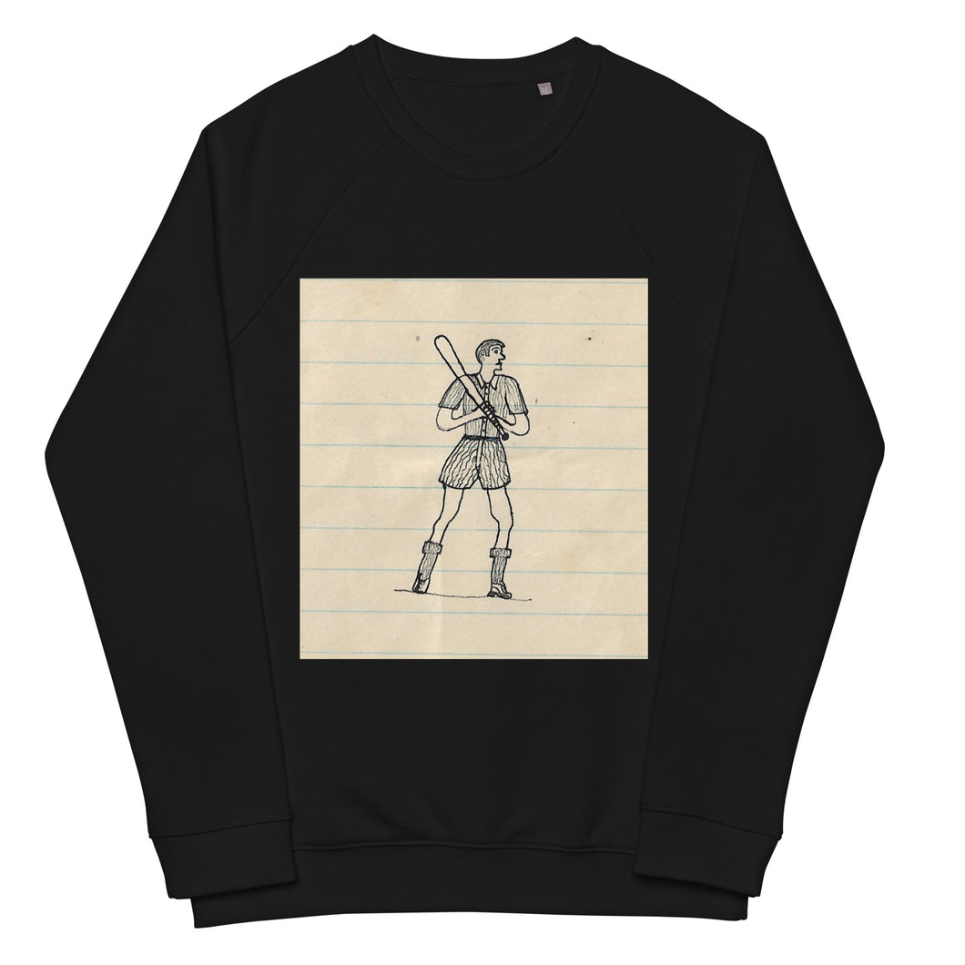 Grampa's baseballer doodle Unisex organic raglan sweatshirt